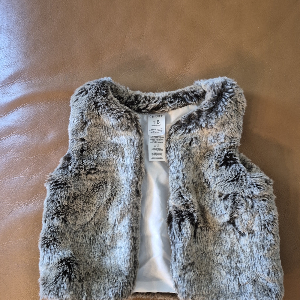 Carter's Gray Faux Fur Vest